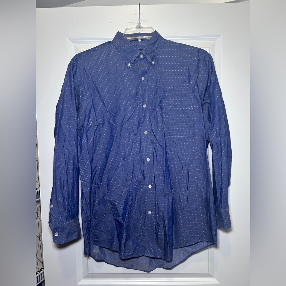 Lands' End Men's Navy Casual Button-Down Shirt